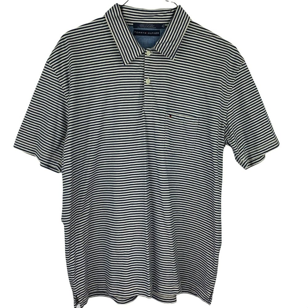 Tommy Hilfiger Blue Striped Polo Size XL